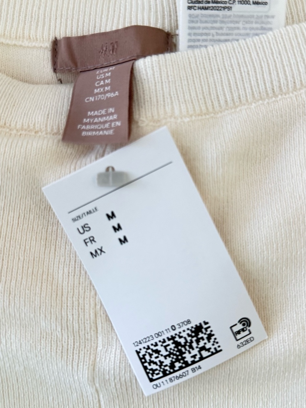 H&M Cream Ribbed Knit Top - Picture 2 of 5